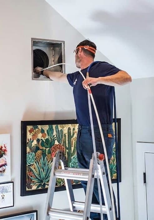 Pet dander and allergens inside a residential air duct in Greenwich, CT