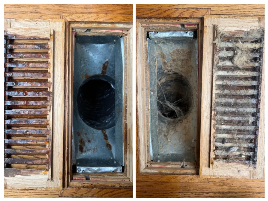Air Duct Cleaning in Redding, CT: Before and After Floor Register and Vent Cleaning